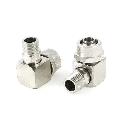

2 Pcs Right Angle Pneumatic 6.5mmx10mm 10mm Male Thread Air Tube Quick Connector