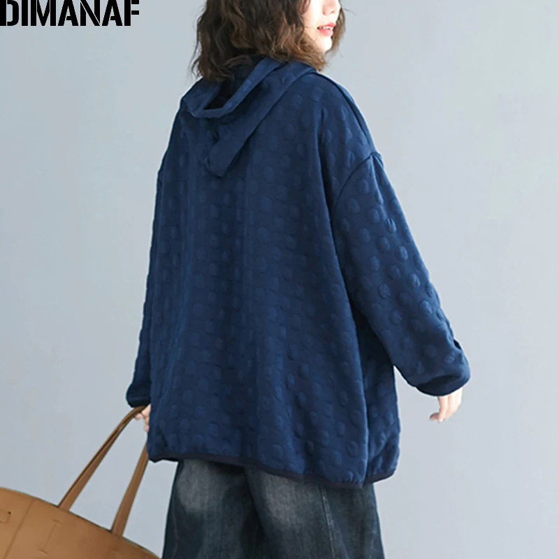  DIMANAF Plus Size Women Hoodies Sweatshirts Autumn Winter Female Pullover Tops Cotton Thick Loose P