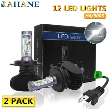 

KAHANE 2x H4 50W Car LED Light 9003 LED Car Headlight Bulb 8000lm COB Chip Fog Light Bulb 6000K White Car Driving Running Lamp