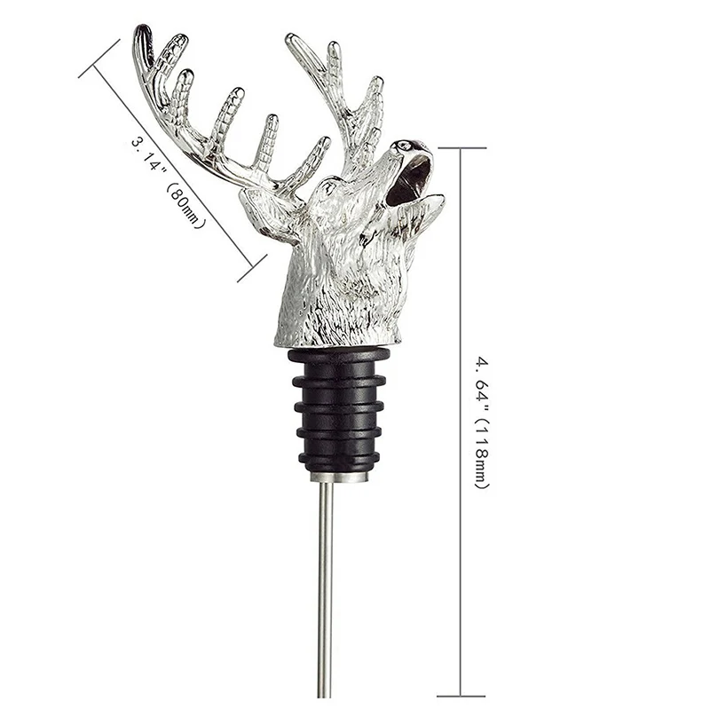 Прямая поставка пробка для вина аэраторы для вина из цинкового сплава Stag Head Pourer Stags пробка для бутылки P666
