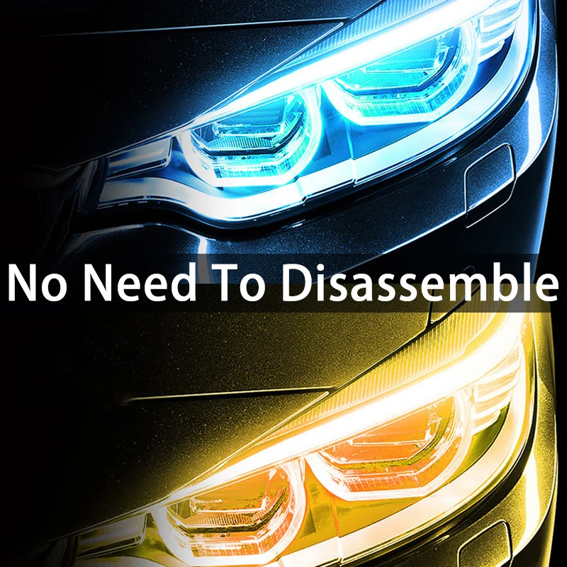 2pcsDRLCarDaytimeRunningLightLEDFlexibleStripAutoHeadlights
