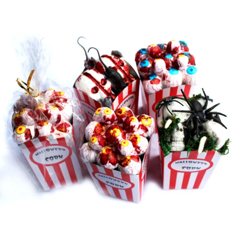 

DIY Halloween Artificial Foam Eyeballs Spider Paper Card Popcorn Decor Food Party Home Decorations Festival Party Supplies H1 x