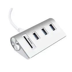 USB мульти-функциональный хаб звуковая карта 3 Порты и разъёмы стерео аудио к компьютеру USB кард-ридер N