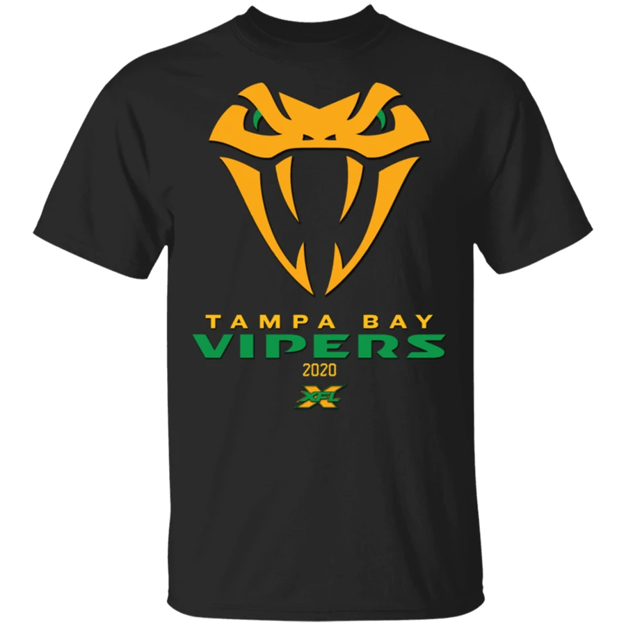 Tampa Bay Vipers XFL² 2020 футболка со змеей Новинка черная короткая мужская женская