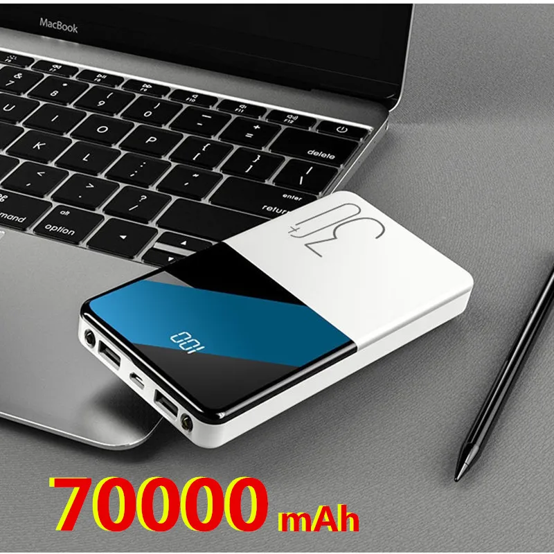 70000mah Power Bank External Battery PoverBank 2 USB LED Powerbank Portable Mobile phone Charger for Xiaomi MI iphone 11 Huawei | Мобильные