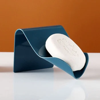 

1Pc Soap Holder Bathroom Shower Soap Dish Shower Plates Soap Storage Box with Drain Wall Mounted Self Adhesive Plastic Bath Tray