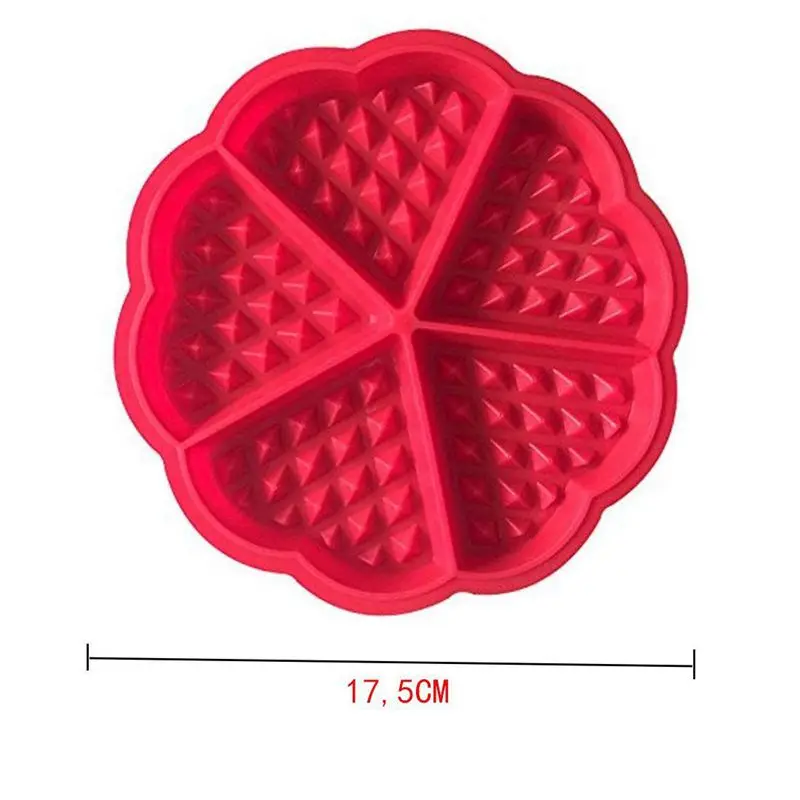 NEW 2 X Waffle Mold Waffle Baking Mold Silicone Baking Mold Baking Pan With Good Non-Stick Coating Red