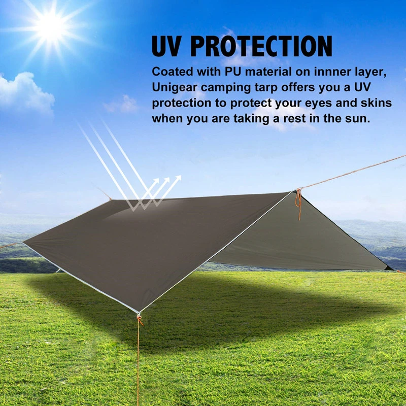 3mx3m Awning Waterproof Tarp Tent Outdoor Camping Sun Shelter Canopy Sunshade Sun Shade Beach Garden Travel Picnic Tourist Tarp
