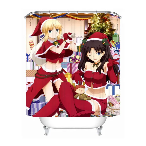 Shower Curtain Пользовательские аниме Merry christmasводонепроницаемый ванная комната приемлемая занавеска из полиэстеровой ткани занавеска для ванной#180318-14 - Цвет: Shower Curtain