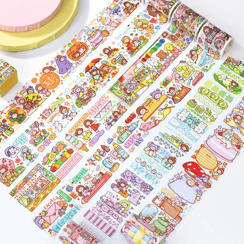 

Cute Cartoon Girls Washi Tape Funny Decorative Adhesive Tape Color Masking Tape For Stationery Stickers Scrapbooking papeleria