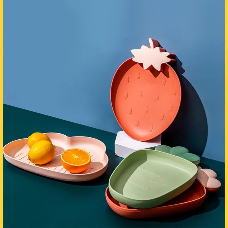 Nordic Style Creative Fruits Plates Home Use Lovely Color Storage Trays Snacks/Candies Strawberry Shape Nuts Plate | Дом и сад