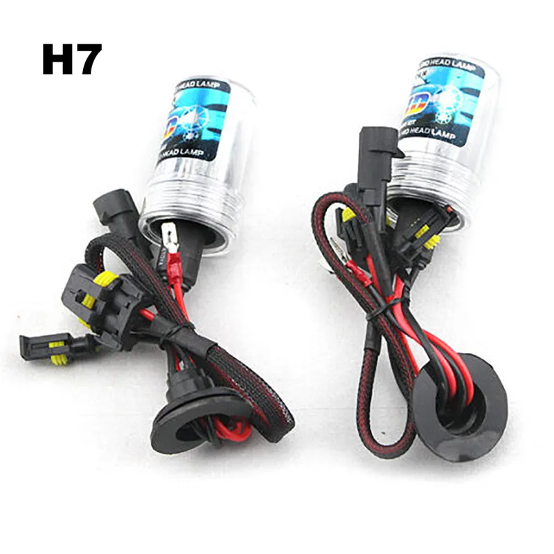 2 шт. HID ксеноновая лампа H1 H3 H7 H11 ксеноновая фара авто аксессуары Фара ночник для автомобилей 35 Вт 12 в 6000 К водонепроницаемый - Испускаемый цвет: H7