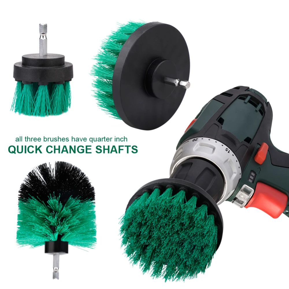 

3pcs Power Scrubber Brush Set Electric Drill Cleaning Brush for Carpet Car Tires Power Tools Accessories Bathroom dropship