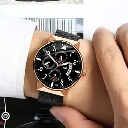 Saatleri 2019 высококачественные простые мужские часы с календарем кварцевые часы из нержавеющей стали Элегантные Аналоговые Роскошные