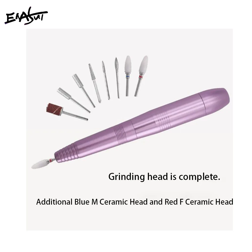 ENASUI US 100-230V Electric Nail Drill Machine Set Manicure Pedicure Nail file electric drill kit with Ceramic Drill bits Kit