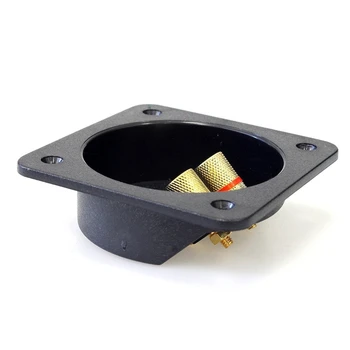 

New DIY Home Car Stereo Screw Cup Connectors Subwoofer Plugs 2-Way Speaker Box Terminal Binding Post, 2 pcs Black