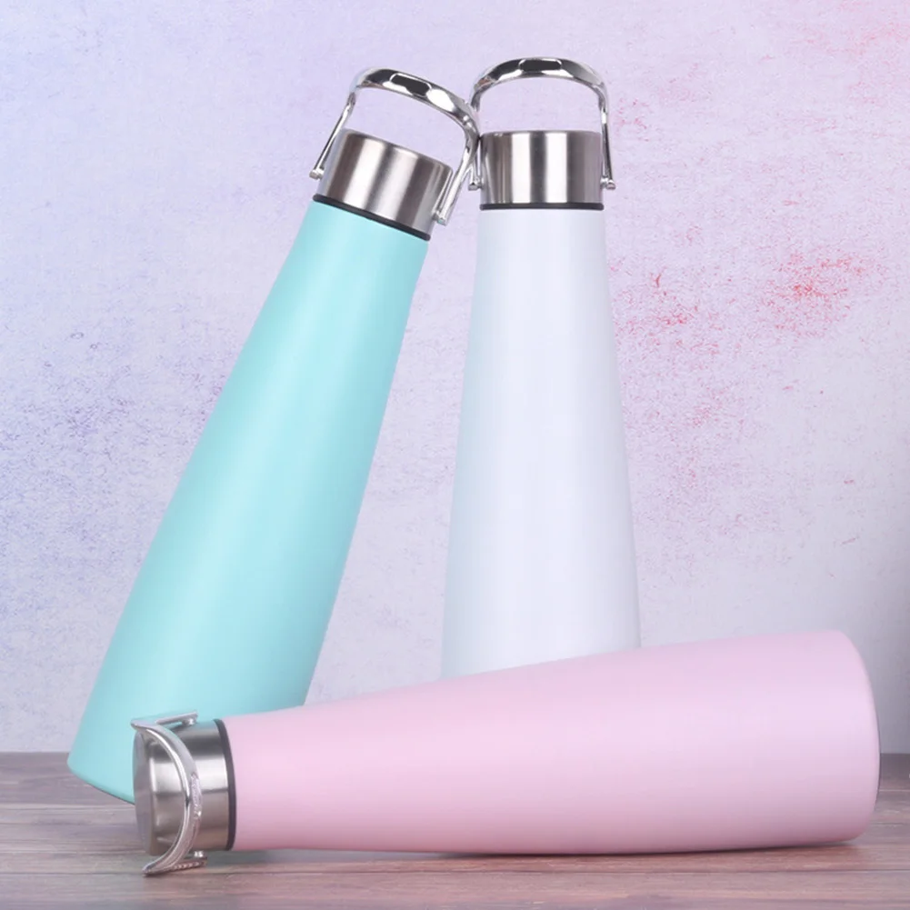 Solid Fashion Office Portable Travel Leakproof Double Deck Vacuum Cup Stainless Steel Gifts Non-Slip Outdoor Sports 500ml Home