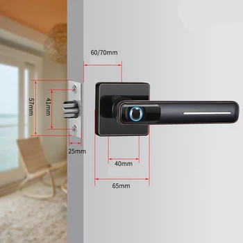 

40 Capacity Smart Fingerprint Lock Electric fingerprint Door Lock with mechanical key for indoor home used