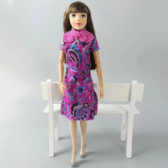 Roupa infantil rosa fashion para barbie, vestido para boneca, vestidos  curtos, roupas para casa de bonecas barbie 1/6, acessórios de bonecas bjd -  AliExpress