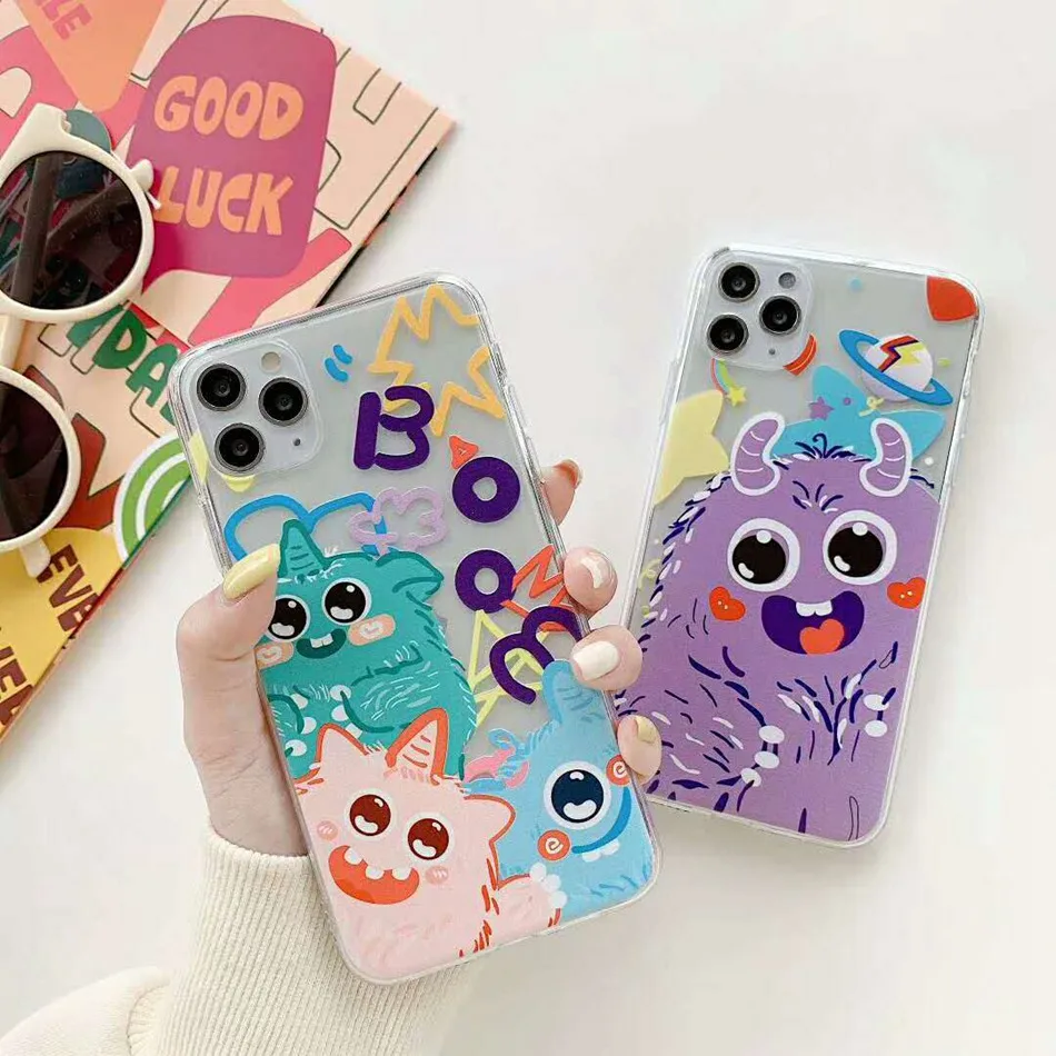 

For Huawei Nova 6 6SE 5 4 3 i Pro Fashion lovely Cartoon Monster Cover For Honor 8X 9X 20 10 10i Pro Lite Cute Shockproof Coque