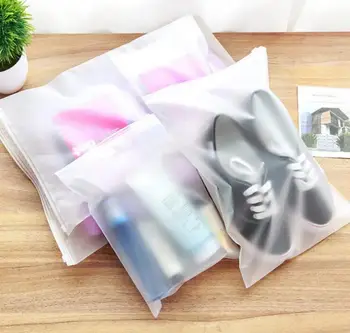 

Travelling Storage bag Frosted Thick Plastic Reclosable Zipper Poly Bag, Storage Packaging Bag for Gift Clothes Shoes Jewelry