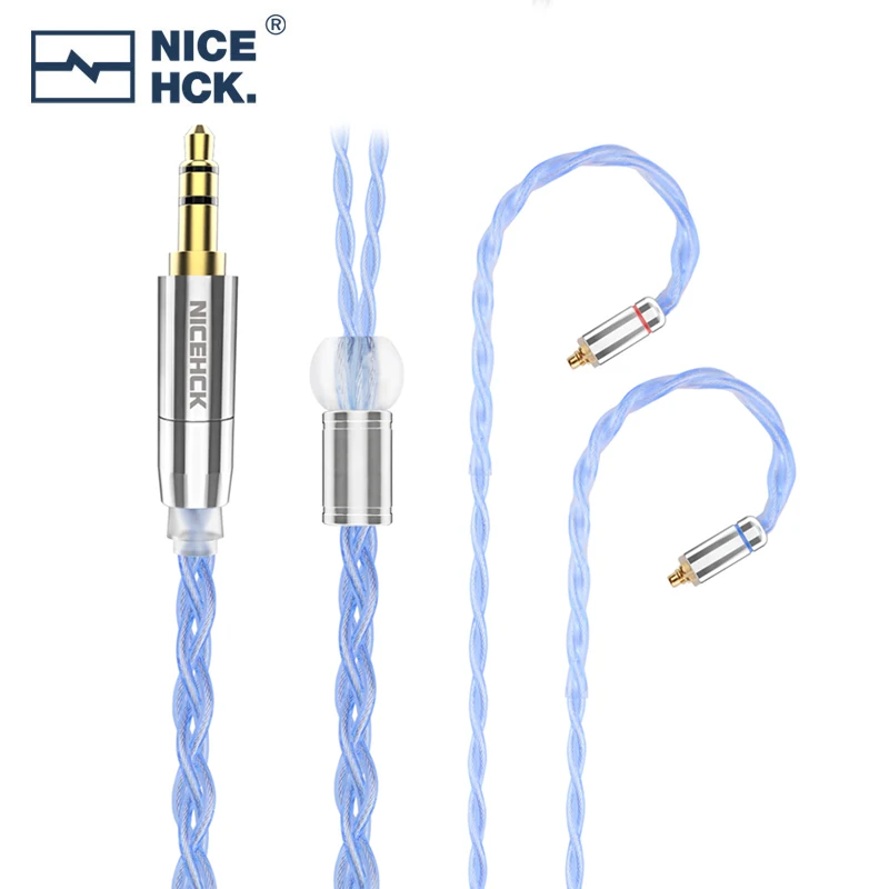 Кабель NiceHCK BlueDay 6N посеребренный Восьмиядерный улучшенный 3 5/2 5/4 4 мм MMCX/2Pin/QDC для