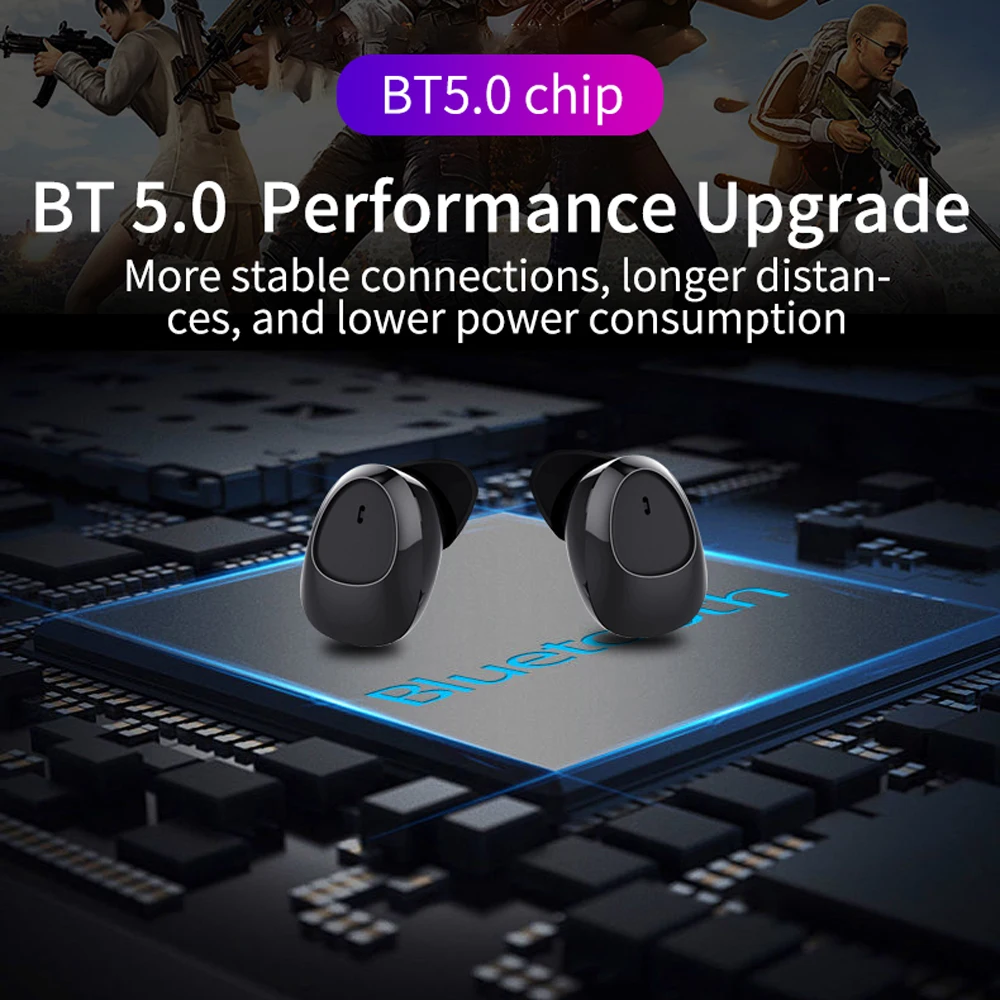 TWS C1 V5.0 супер бас мини беспроводные Bluetooth наушники сенсорное управление IPX4 водонепроницаемые наушники для iphone 11 или Android телефона