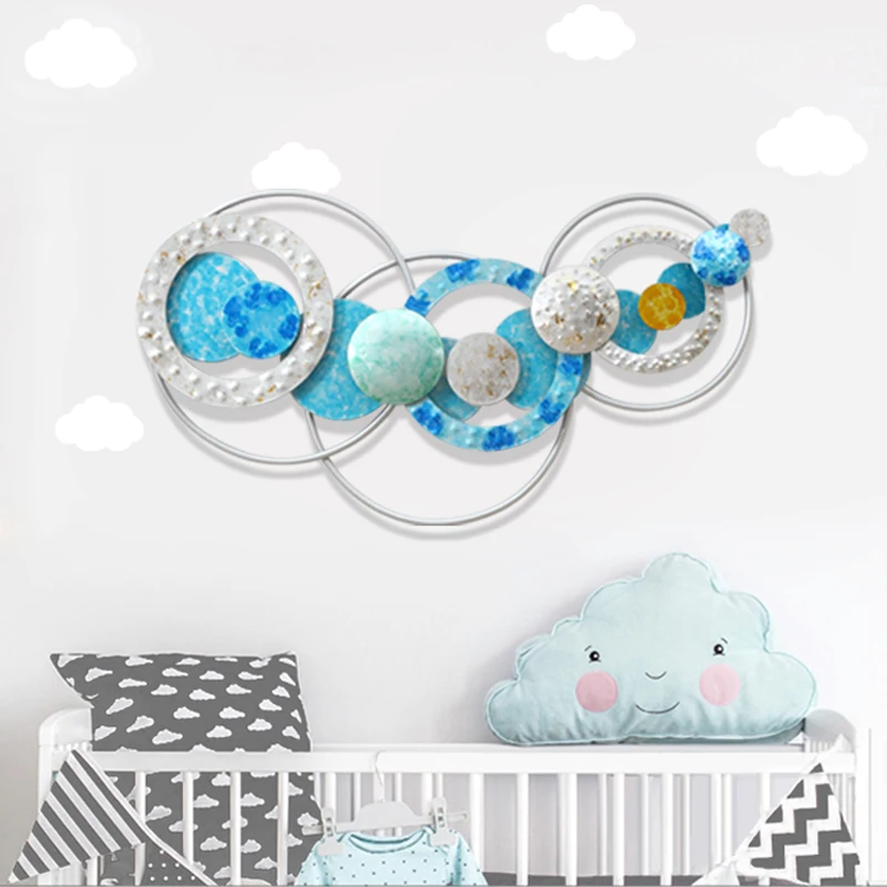 

Mediterranean Wrought Iron Wall Hanging Creative 3D Starry Sky Crafts Wall Decoration Home Wall Background Metal Mural R3898