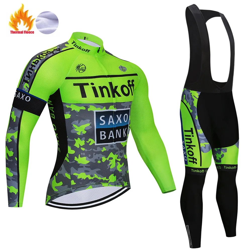 Tinkoff, красный Ropa Ciclismo Invierno, зимняя велосипедная Джерси, теплый флисовый комплект одежды с длинным рукавом для велоспорта, одежда для велоспорта - Цвет: Winter Cylcing suit