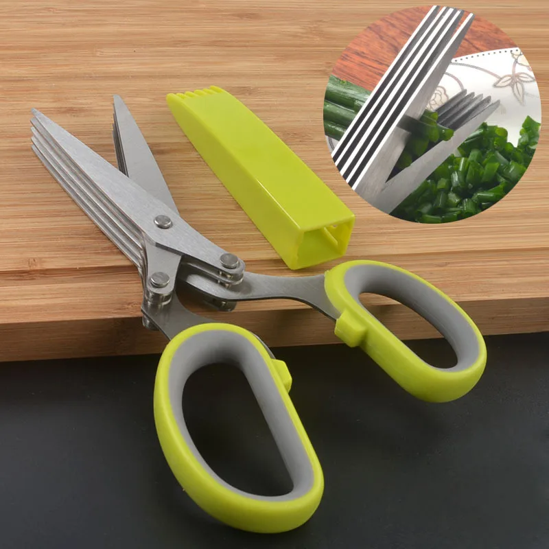 

Stainless Steel Kitchen Scissor Multi-functional Household Chopped Green Onion Seaweed Five-Tier Broken Fresh Cut Strong Shreddi