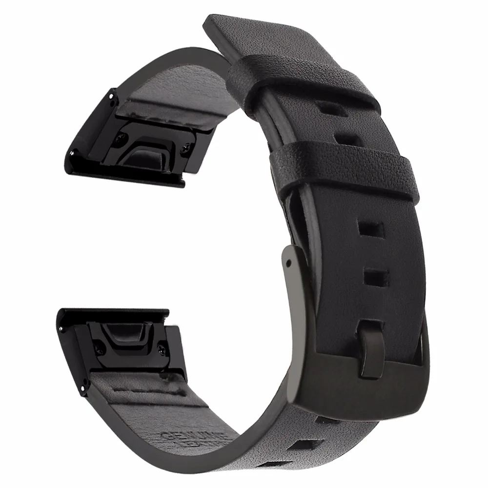 Ремешок для наручных часов Garmin Fenix 5 5X 3 HR 6X 6 6S Pro MK1 кожаный быстросъемный браслет