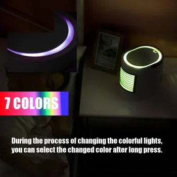 

7 Color Night Light Create Design Air Cooling Fan Machine Home Car Office USB Mini Portable Humidifier Desktop Air Conditioner