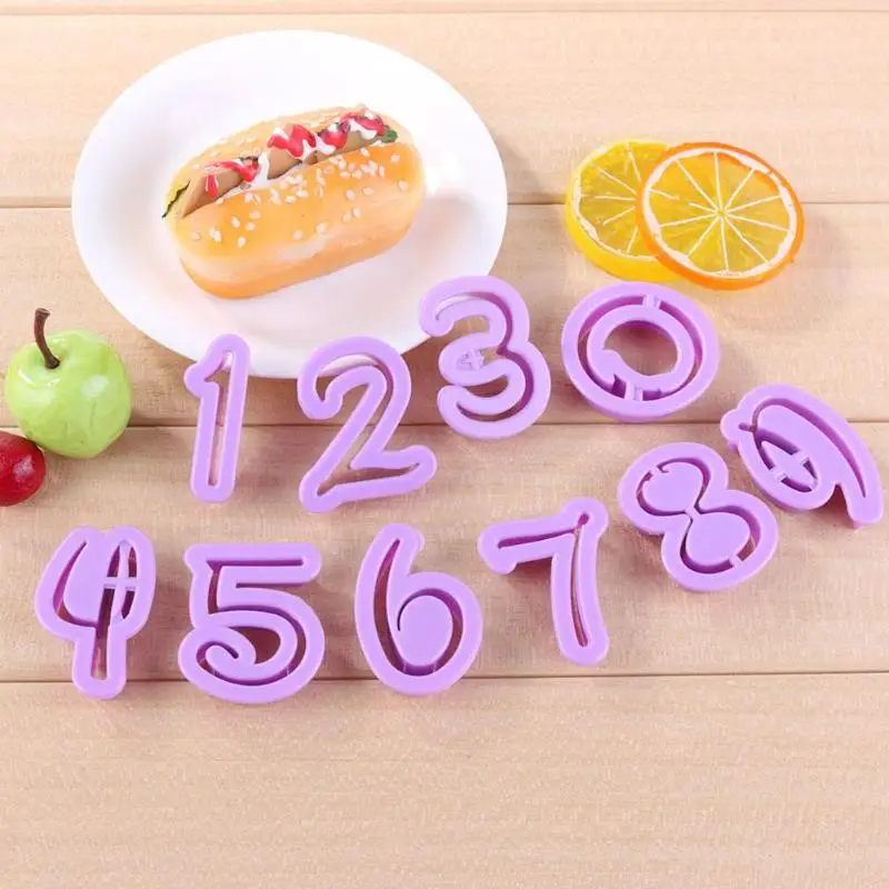 10 шт. DIY Количество Пластиковые Формы для кексов печенья помадка резак инструмент для украшения торта