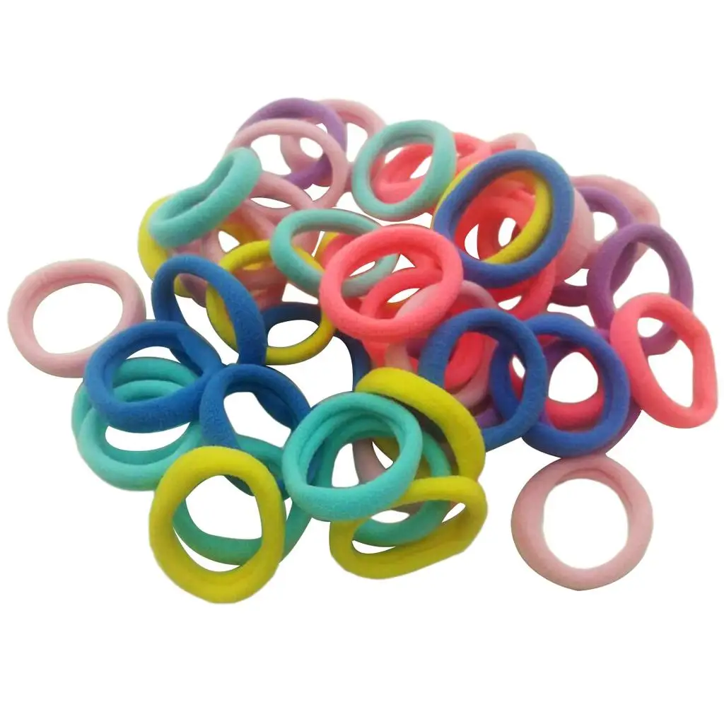 Multicolor 50 шт./лот, для девочек, 3,0 см, нейлоновые эластичные резинки для волос, резиновые трикотажные резинки для волос, веревки для волос, конский хвост, аксессуары для волос - Цвет: Multicolor
