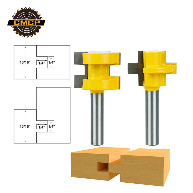 

CMCP Wood Router Bits 2pcs 8mm Shank Carving Knife T-Slot Square Tooth Tenon Milling Cutter For Woodworking Tools