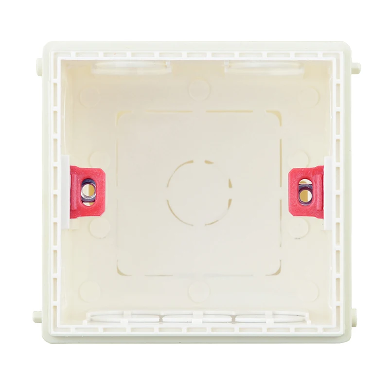 White Atlectric Adjustable Mounting Junction Box Internal Cassette 86 Type Switch Socket White Red Blue Wiring Back Box For EU UK - Цвет: White