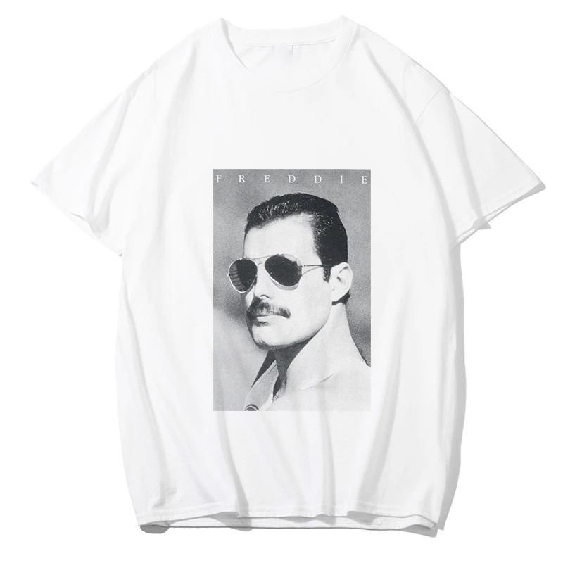 Freddie Mercury T Shirt Men/women Fashion Vogue Tshirt Hip Hop Rock Punk Style Summer White Cotton Boyfriend Gift Tshirt Homme