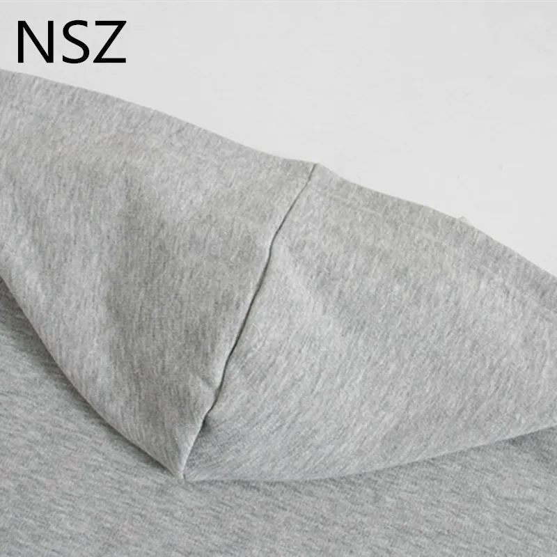 NSZ женская серая негабаритная укороченная Толстовка с длинным рукавом с капюшоном пуловеры с буквенным принтом пальто