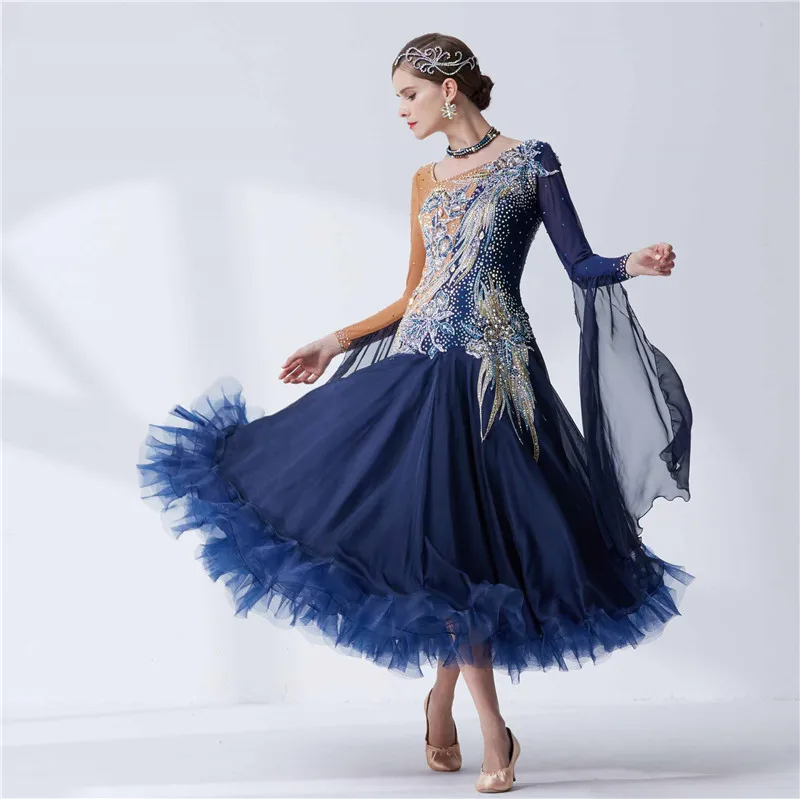 B-19421 High-end Custom-made Modern Waltz Tango Ballroom Dance Dress Smooth Ballroom Dress Dress For Sale