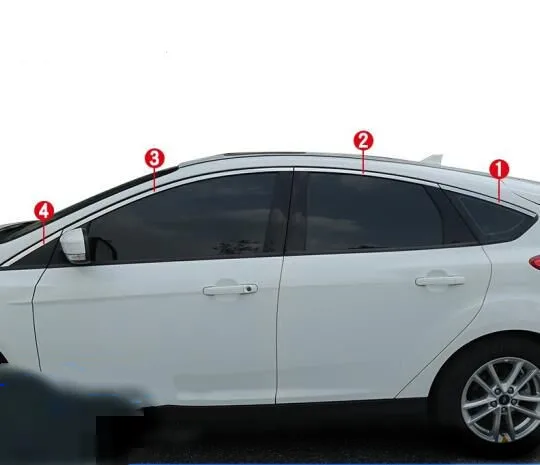 8 pcs Stainless steel window cover trim molding strip for Ford Focus hatchback 2012- car accessories - Название цвета: 8 pcs