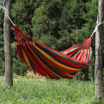 

Canvas Single Double Hammock Anti-Rollover Bending Stick Hammock Swing Ice Mesh-Shaped Stick Hammock