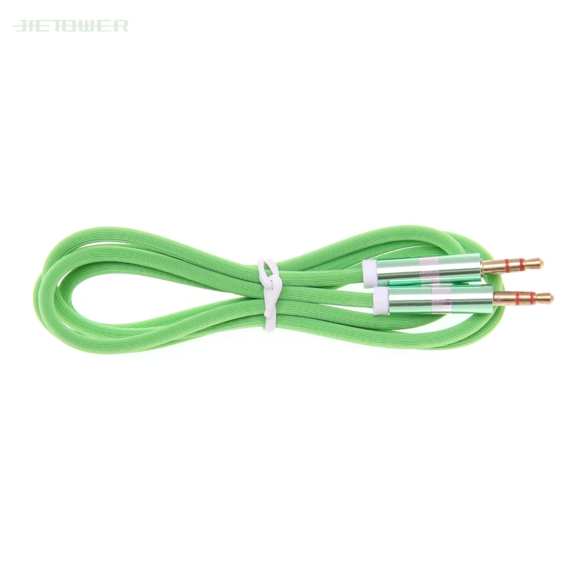 Stripe pure color Audio Aux Cable Jack 3 5 mm Male to Male For iPhone Car Headphone Speaker Wire Line wholesale 100pcs lot