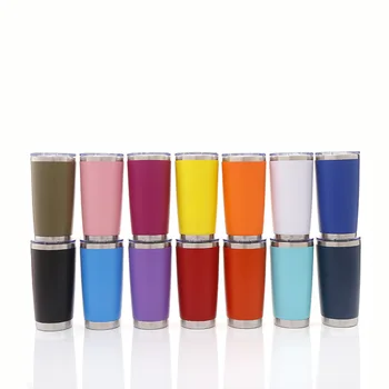 

20oz Thermos Tumbler Thermosflask Coffee Beer Tumbler For Camping Picnic Portable With Straw Lid Stainless Steel Cup