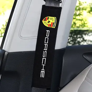 

2 pcs Car Seat Belt Pads Seat Shoulder Strap Pad Cushion Cover for Porsche Boxter Cayman 996 911 Cayenne Car-Styling