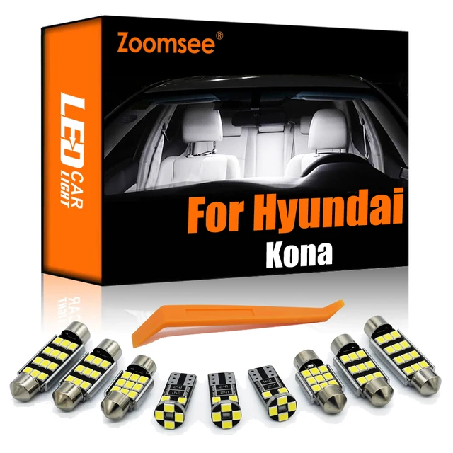 Kit d'éclairage de Voiture de kit d'éclairage de Coffre de dôme de Carte  intérieure de LED de véhicule, pour Hyundai Kona Veloster Fs Js Solaris  Getz Solaris (10-20)-8PC Bleu Glace : 