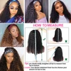 Beaufox Water Wave Headband Wig Human Hair Wigs For Black Women Brazilian Scarf Machine Made Wig Highlight Curly Human Hair Wig 6