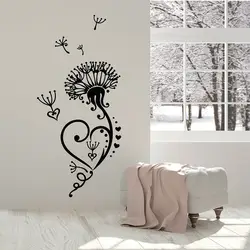 Виниловая наклейка на стену Одуванчик цветок бутон Любовь спальня гостиная домашний декор оконные наклейки классная студия