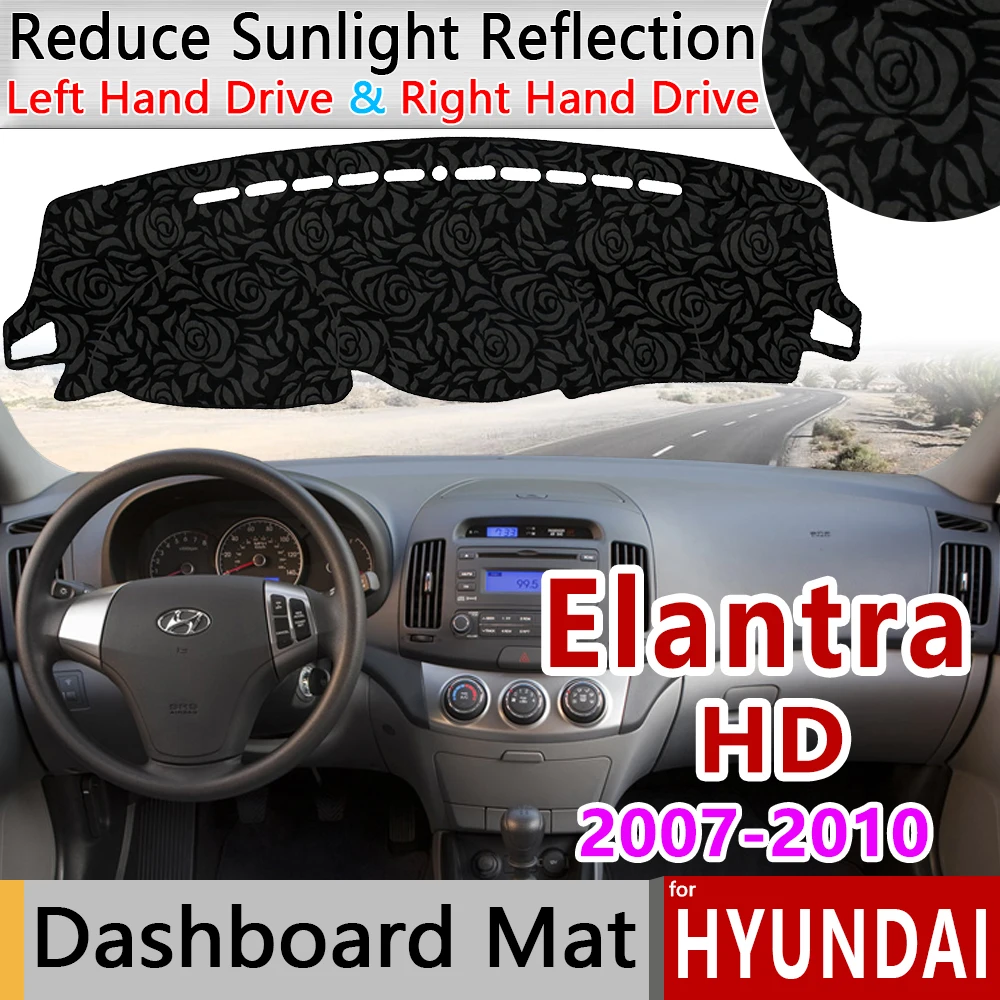 

for Hyundai Elantra 2007 2008 2009 2010 HD Avante i30 Anti-Slip Mat Rose Pattern Dashmat Dashboard Cover Pad Car Accessories Rug