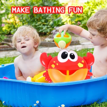 

Cute Baby Bath Bubble Crab Automatic Shower Machine Blower Maker Bath Music Toys Cartoon Educational Toy Gift for Kids