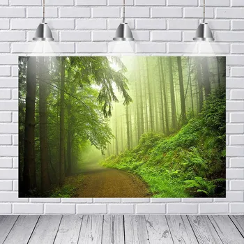 

Photography Backdrops Beautiful Green Fairy Tale Forest Alice Wonderland Trees Entrance Custom Photo Backdrop Background Vinyl